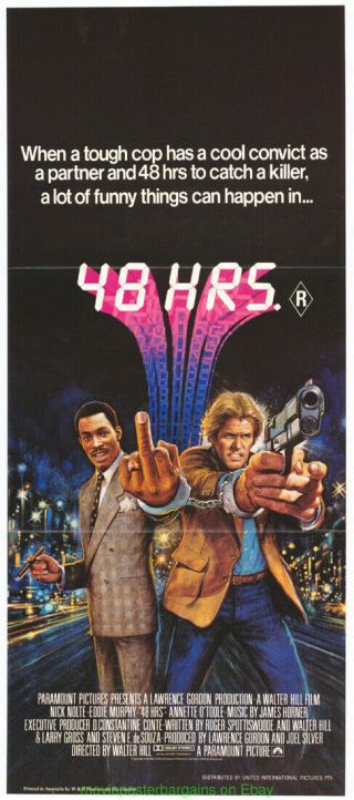 48 Hrs 48 Hours Movie Poster Australian Daybill 13x30 In Eddie Murphy Nick Nolte