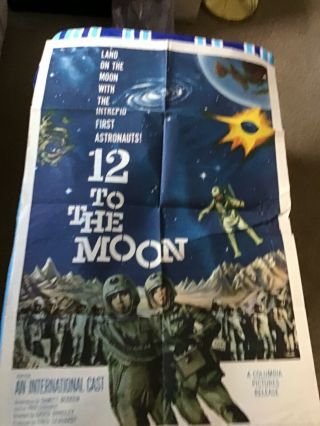 Vintage Movie Poster 12 To The Moon 1960 Astronauts Sci Fi Retro Art