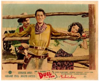 Duel In The Sun Lobby Card Gregory Peck Jennifer Jones 1946 Western