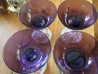 4 Vintage Fostoria AMERICAN LADY Sherbet Goblets 4 1/8” Amethyst Purple 2