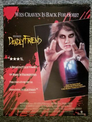 Deadly Friend 1987 Wes Craven Horror Gore Sci Fi Kristy Swanson Video Poster