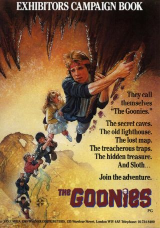The Goonies Uk Campaign Pressbook Photos Poster Art Synopsis 8 Pages