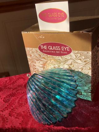 The Glass Eye Studio Mount St Helen Ash Art Glass Shell Iridescent Ornament Box