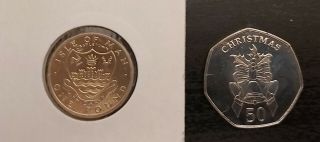 Gibraltar – 50 Pence Unc Coin 2012 Year Km 1472 Christmas,  Isle Pound