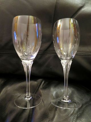 Gorham Crystal Large Wine Or Water Goblet Glasses - Set Of 2 - Jolie Pattern