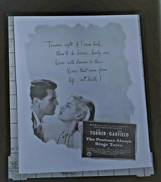 John Garfield & Lana Turner The Postman Always Rings Twice Photo Negative 4x5