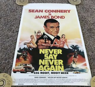 1983 Never Say Never Again Belgian Movie Poster,  Rolled,  14x21