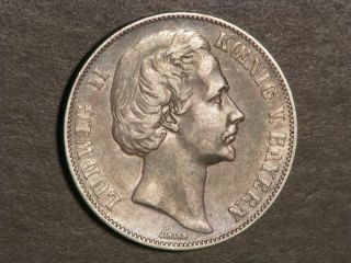 Germany - Bavaria 1871 Victory Over France Thaler Silver Vf - Xf