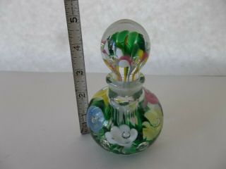 Vintage St Clair Multi - Color Flowers Paperweight Perfume Bottle