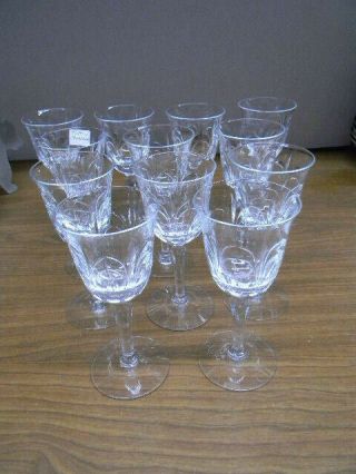 Tiffin Crystal " Chardonnay " Pattern Set Of 12 Wine Goblets 6 " X 2 3/4 "