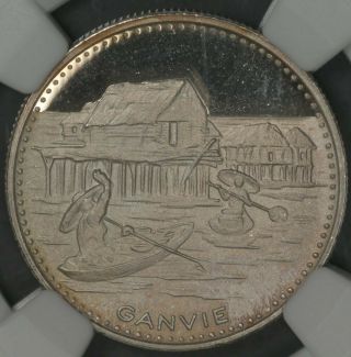 1971 Ngc Pf68ucam Dahomey Silver 100 Francs Lake Ganvie 1000 Fineness Proof