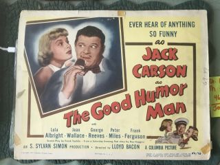 The Good Humor Man 1950 Columbia 11x14 Title Lobby Card Jack Carson Jean Wallace
