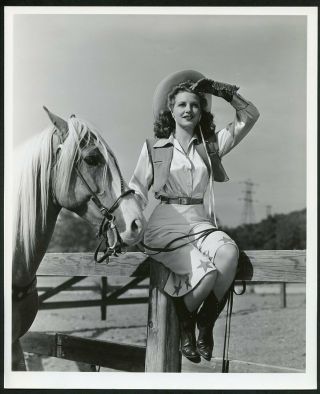 Julie Bishop,  Horse Vintage 1940s Portrait Photo By Longworth