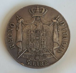 1808 - M Italy Kingdom Of Napoleon 5 Lire