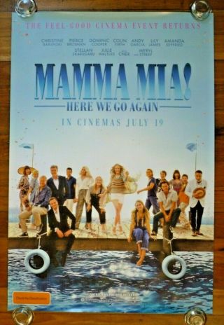 Mamma Mia Here We Go Again 2018 Australian Adv.  One Sheet Movie Poster