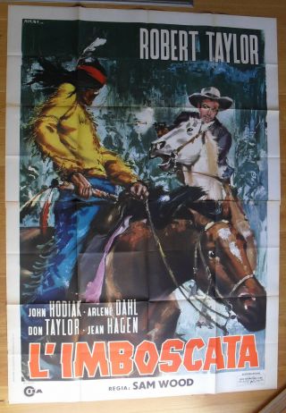 Ambush Western Robert Taylor Italian Movie Poster 2 Pannel R64
