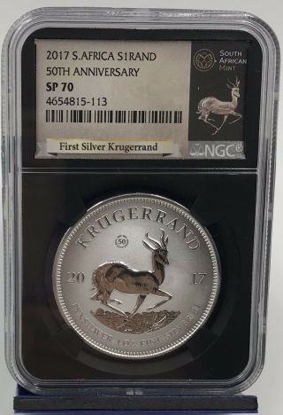 2017 South Africa Silver 1oz Krugerrand 50th Anniversary Ngc Sp70 (4654815 - 113)