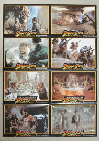 Z318 16x Lobby Cards Indiana Jones And The Temple Of Doom - Harrison Ford