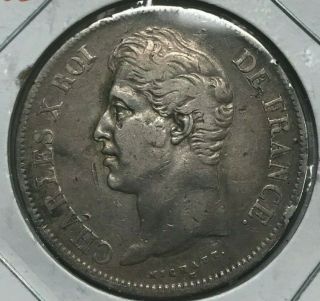 1827 W France 5 Francs - Big Silver