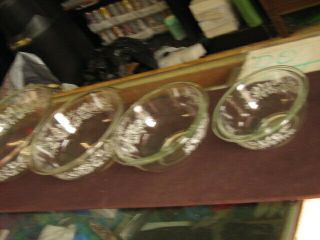 Vintage Pyrex Set Of 4 Clear Nesting Bowls Colonial Mist Daisy White Flowers