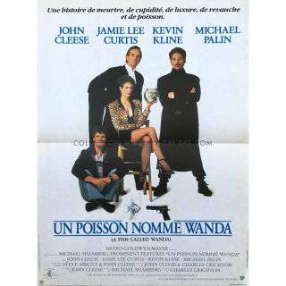 A Fish Called Wanda French Movie Poster 15x21 - 1988 - Charles Crichton,  John Cle