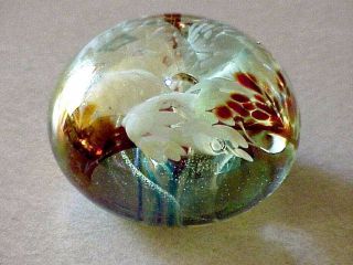 Roger Vines 1984 Artist Signed Studio Art Glass Paperweight Murano Style Vintage
