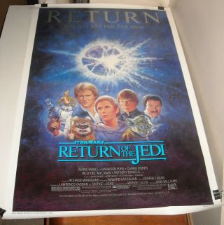 Rolled 1985 Star Wars Return Of The Jedi 1 Sheet Movie Poster Harrison Ford