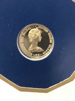 1981 Caribbean Sparrow Proof $25 Gold Coin Of The British Virgin Islands W/coa