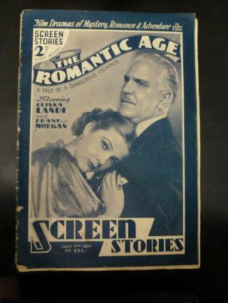 Romantic Age Frank Morgan,  George White Scandal Fay Wray Screen Stories 7/7/1934