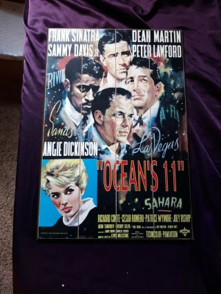 Oceans 11 - Poster Wall Art Plaque Wood - Sammy Davis Frank Sinatra - 1985 - 13 X 19 "