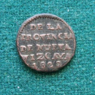 1822 Mexico Copper 1/8 Real Coin Durango Nueva Vizcaya