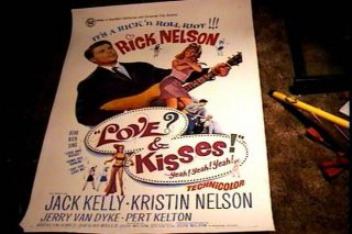 Love And Kisses Orig Movie Poster 1965 Linen Rick Ricky Nelson Rock N Roll