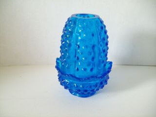 Vintage Fenton Hobnail Art Glass Colonial Blue Fairy Lamp Unmarked