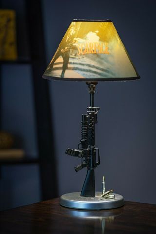 Scarface (say Hello To My Little Friend) Al Pacino Collector M - 16 Gun Lamp