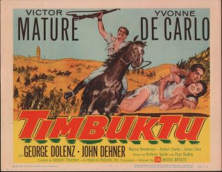 Timbuktu 1959 Movie Poster Victor Mature/yvonne De Carlo