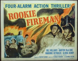 Rookie Fireman Set 8 1950 Lobby Cards Bill Williams Marjorie Reynolds