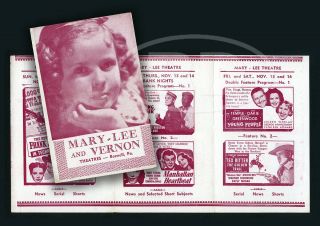 Sm 1940 Mary Lee & Vernon Foldout Handbill Shirley Temple Young People