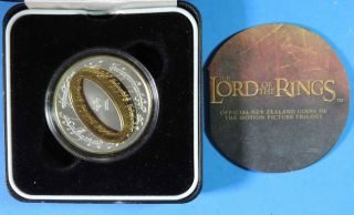 2003 Zealand The Lord Of The Rings $1 One Dollar Silver Coin W/ Box &