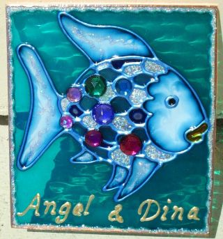 Personalize Rainbow Fish Nightlight Wall Plug In Under The Sea Nursery Gift 3