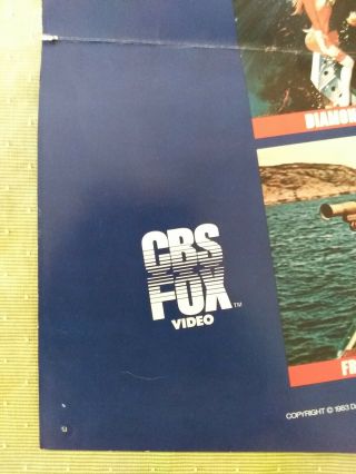James Bond 007 vintage CBS Fox Home Video Poster 1983 Dr No Spy Golden 3
