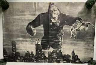Very Rare 1933 King Kong Movie Vintage Promotional Poster -