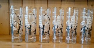 Set Of 6 Vintage Libbey Asian Pagoda Collins - Highball - Iced Tea Glasses