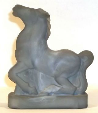 Boyd Glass Made In 1984 Big Joey Horse Pony Horses Satin Gray Violet Slate Fund