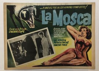 Fly Mexican Lobby Card (fine) Movie Poster Art 1958 12x16 1/4 Sci - Fi Horror 209