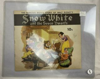 Vintage " Famous Movie Story " Of Snow White And The Seven Dwarfs,  1938 Authorized