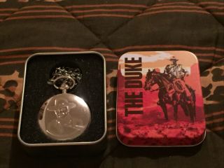 John Wayne Talking Pocket Watch With Collectible Tin