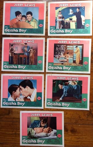 1958 Lobby Card Set (1 - 5,  7 - 8) : The Geisha Boy - Jerry Lewis