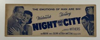 Night And City Counter Display 4 " X11 " (good) 1950 Gene Tierney Movie Poster Art