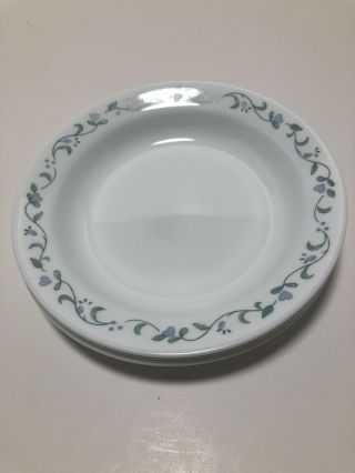 Set Of 4 Corelle 8 1/2” Flat Rim Soup Pasta Bowl Vine Heart Pattern