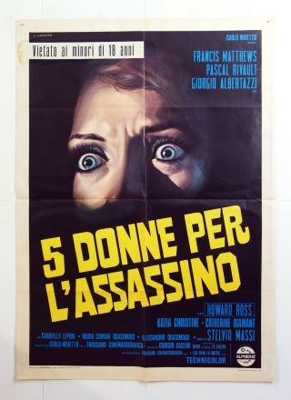 Italian 2sh Poster - Five Women For The Killer - Stelvio Massi - Thriller Ita - D48 - 12